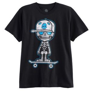 Grow In Dark Skully Tee Size Large Black K1